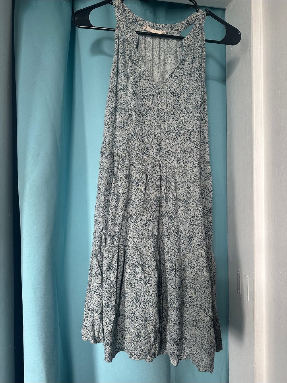Millibon Blue, Yellow, Teal and White Floral Midi Dress